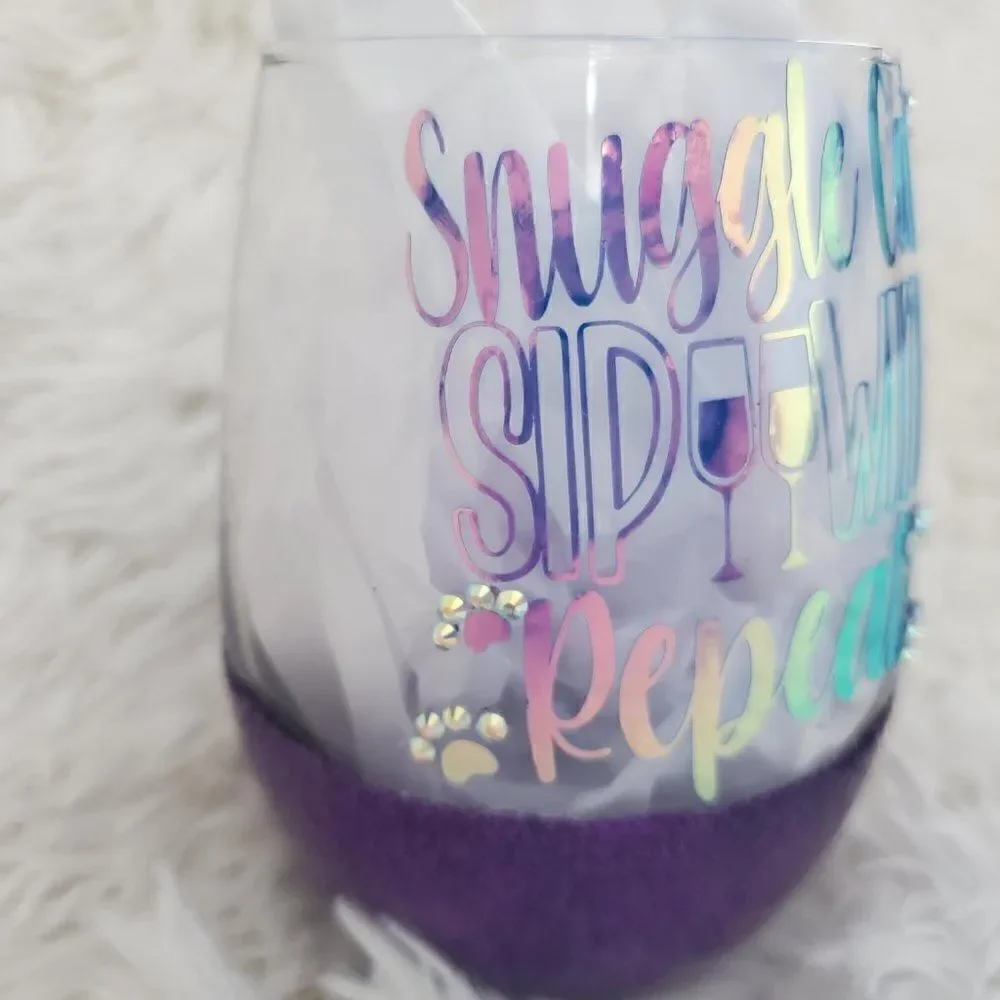 Cat Mom Wine Glass, Fur Mama Tumbler, Gift For Cat Lovers